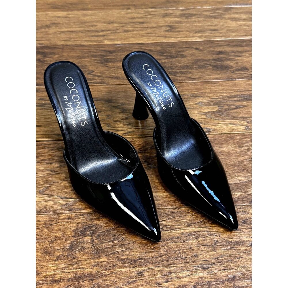 COCONUTS by MATISSE Zola Patent Vegan Leather Mule, Black, Sz 10